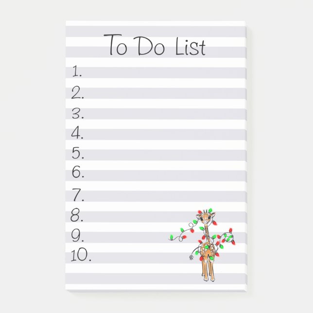 Holiday Giraffe- twinkle red and green lights Post-it Notes (Front)