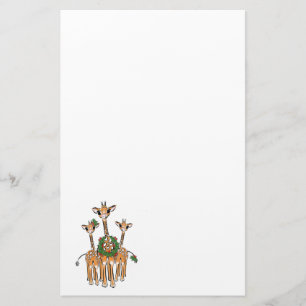 Holiday Giraffes Stationery