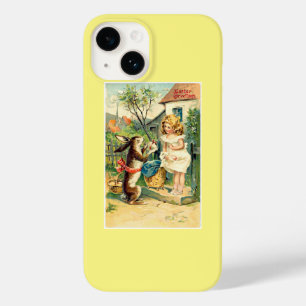 Holiday Girl & Bunny Vintage Easter Case-Mate iPho iPhone 14 Case