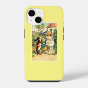 Holiday Girl & Bunny Vintage Easter  iPhone 14 Case