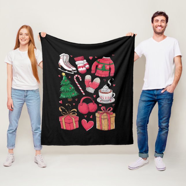 Holiday Girls Cute Costume Funny Christmas Fleece Blanket (In Situ)