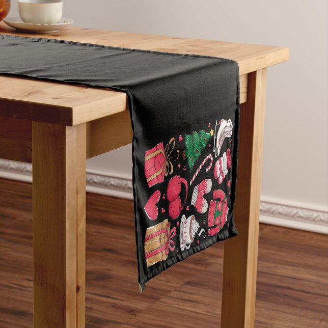 Holiday Girls Cute Costume Funny Christmas Short Table Runner (In Situ)