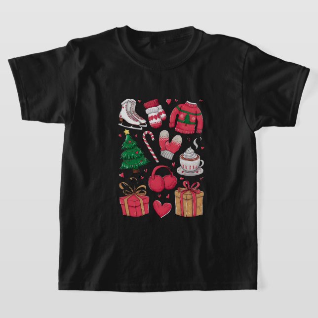 Holiday Girls Cute Costume Funny Christmas T-Shirt (Laydown)