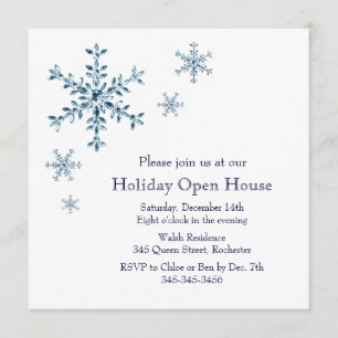 Holiday Glamour Open House Invitation (white)