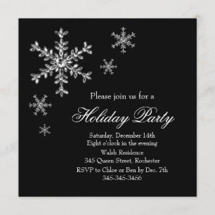 Holiday Glamour Party Invitation (black)