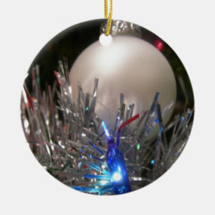 Holiday glitter ceramic tree decoration
