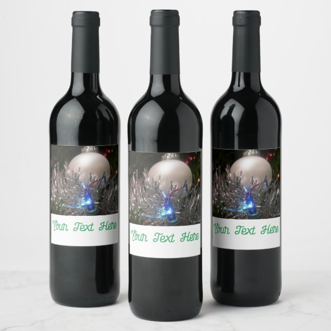 Holiday glitter wine label (Bottles)