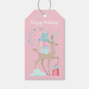 Holiday Glitter Winter Wonderland Deer Gift Tags