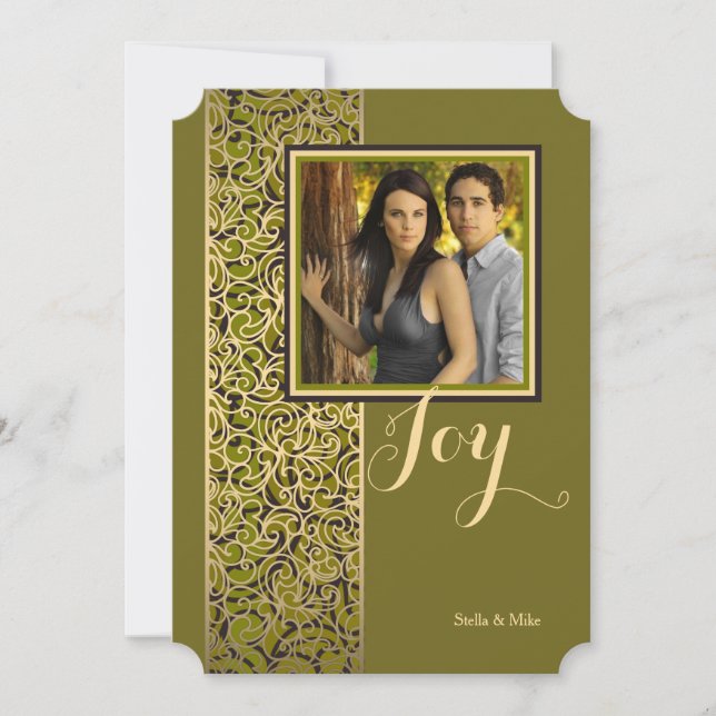 Holiday Glitz Vertical Photo Card (Front)