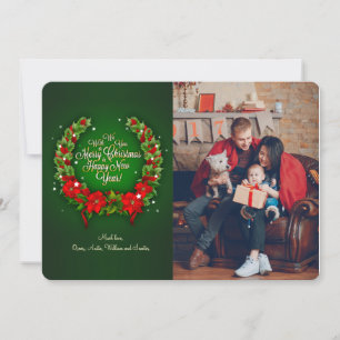 Holiday Glow Wreath Photo Card