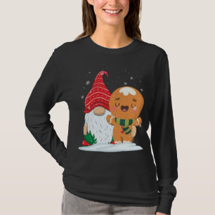 Holiday Gnome with Candy Cane and Gingerbread Chri T-Shirt