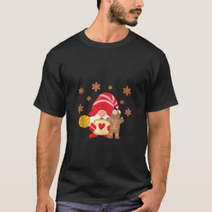 Holiday Gnome With Gingerbread And Candy Cane Chri T-Shirt