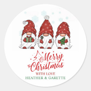 Holiday Gnomes Christmas Party Classic Round Sticker