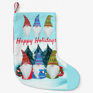 Holiday Gnomes Small Christmas Stocking