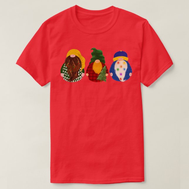 Holiday Gnomes Trio Holly Beard 1 T-Shirt (Design Front)