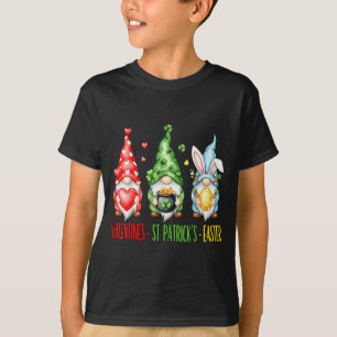 Holiday Gnomes Valentine St Patricks Easter Waterc T-Shirt
