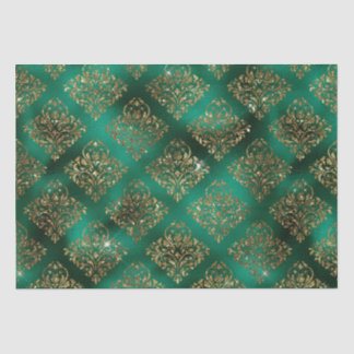 Holiday Gold Christmas Metallic Damask Elegant Tissue Paper