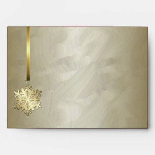Holiday Gold Snowflake Gold Foil 5x7 Envelope