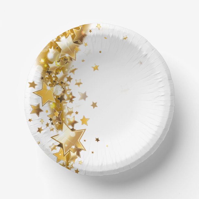 Holiday Gold Stars Paper Plate (Front)