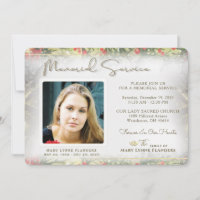 Holiday Golden Christmas Memorial Service Invite