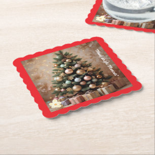 "Holiday Golden Glow" Paper Coaster
