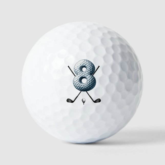 Holiday Golf Balls Alpha-Number 8 (Front)
