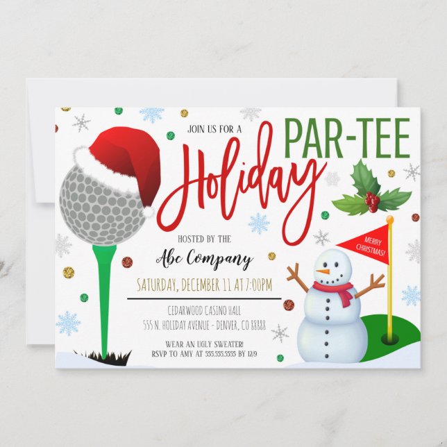 Holiday Golf Party Invitation (Front)