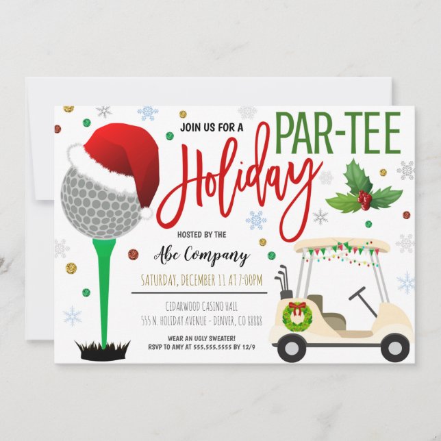 Holiday Golf Party Invitation (Front)