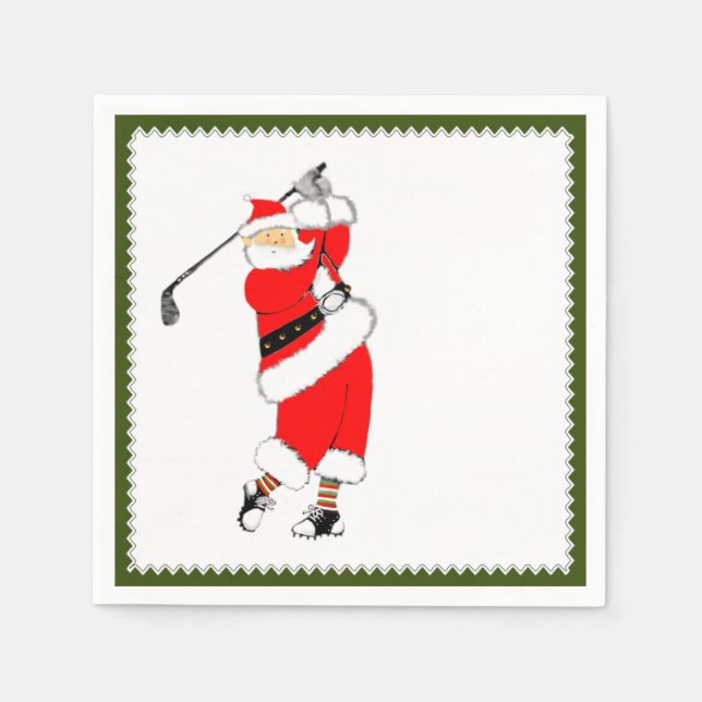Holiday Golf Party Napkin (Front)