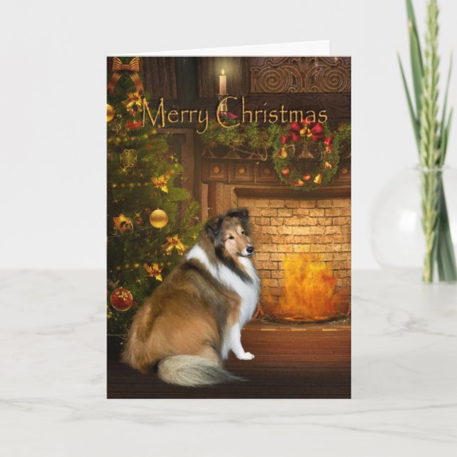 Holiday "Grace" Sheltie Xmas Card (Front)