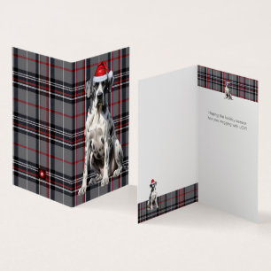 Holiday Great Dane Red and Gray Plaid Christmas