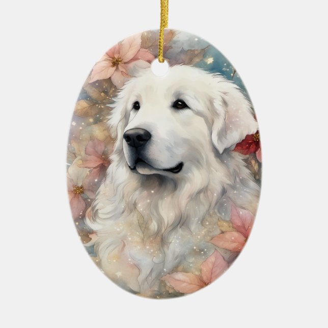 Holiday Great Pyrenees Ornament 1 (Front)