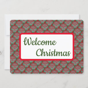 Holiday green and red Greeting Card