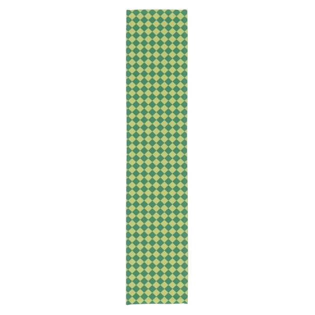 Holiday Green Chequerboard Short Table Runner (Front)