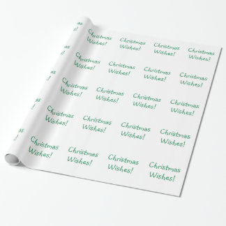 Holiday Green Font Christmas Wishes Wrapping Paper