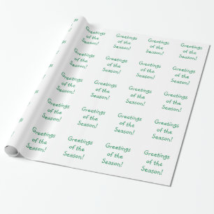 Holiday Green Font Greetings Of The Season Wrapping Paper