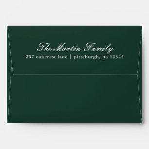Holiday Green Photo Return Address Envelope