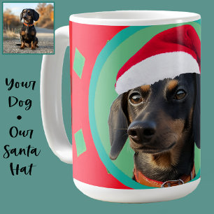 Holiday Green Red Your Dog or our Dachshund Photo  Coffee Mug