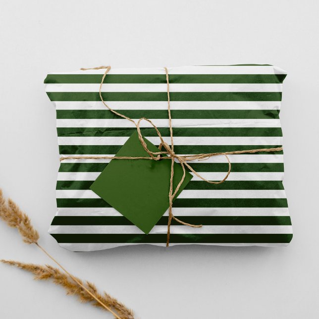 Holiday Green White Striped Colour #325513 Tissue Paper (Holiday Green White Striped Color #325513 Tissue)