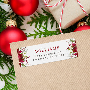Holiday Greenery Christmas Return Address