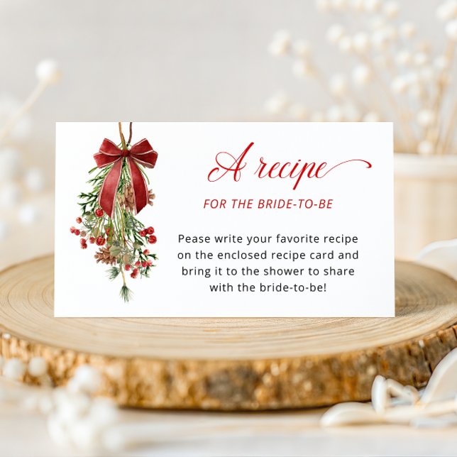 Holiday Greenery Recipe for the bride to be Enclosure Card (Creator Uploaded)
