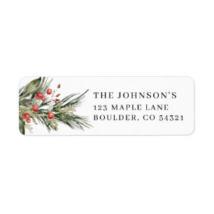 Holiday Greens Christmas Card Address Labels