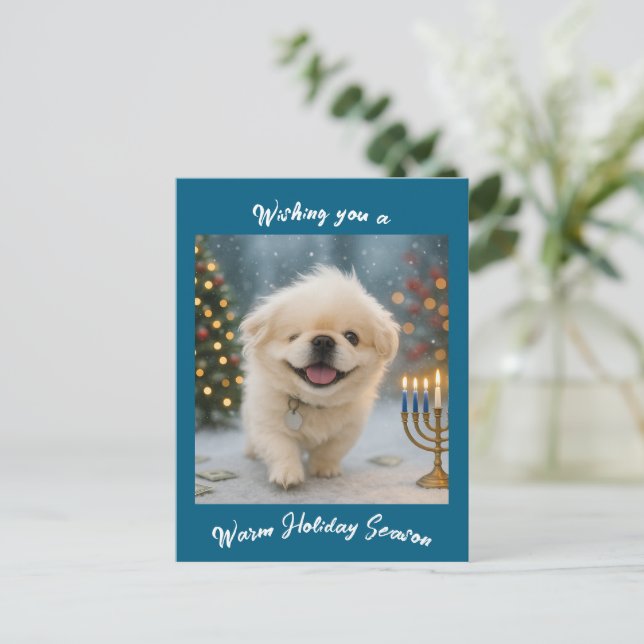Holiday greeting card feat. Pete the Pekingese (Standing Front)