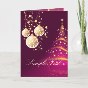Holiday Greeting Cards, Christmas Tree+Ornaments Card