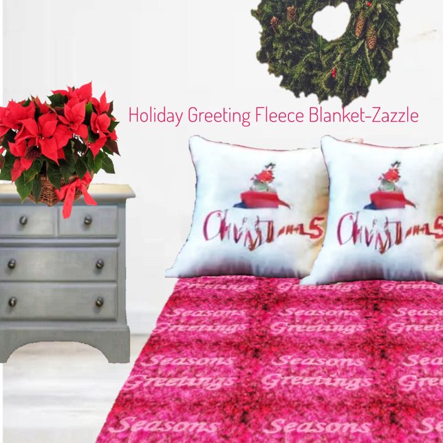 Holiday Greeting Fleece Blanket (Creator Uploaded)