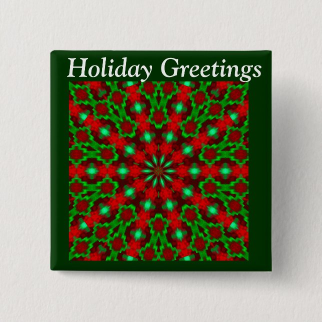 Holiday Greetings_ 15 Cm Square Badge (Front)