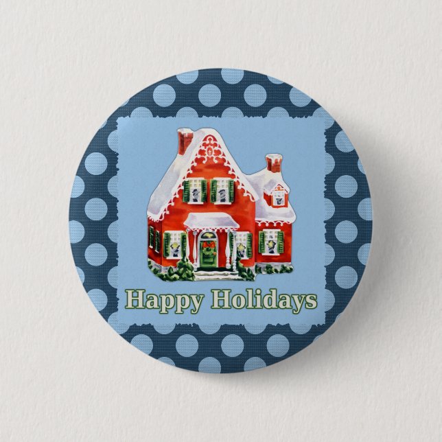 Holiday Greetings 6 Cm Round Badge (Front)