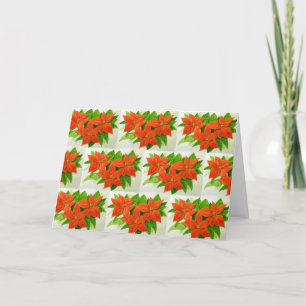 Holiday greetings card with a Poinsettia pattern 