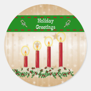 Holiday Greetings Classic Round Sticker
