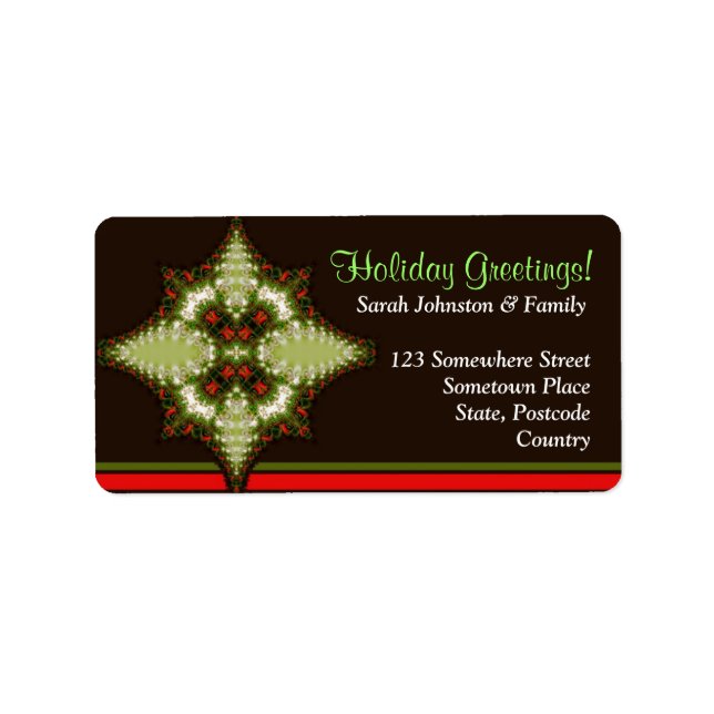 Holiday Greetings Fractal Emblem Label (Front)